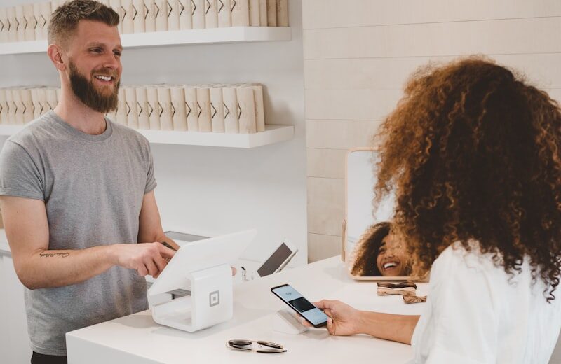 Customer review management on a mobile device